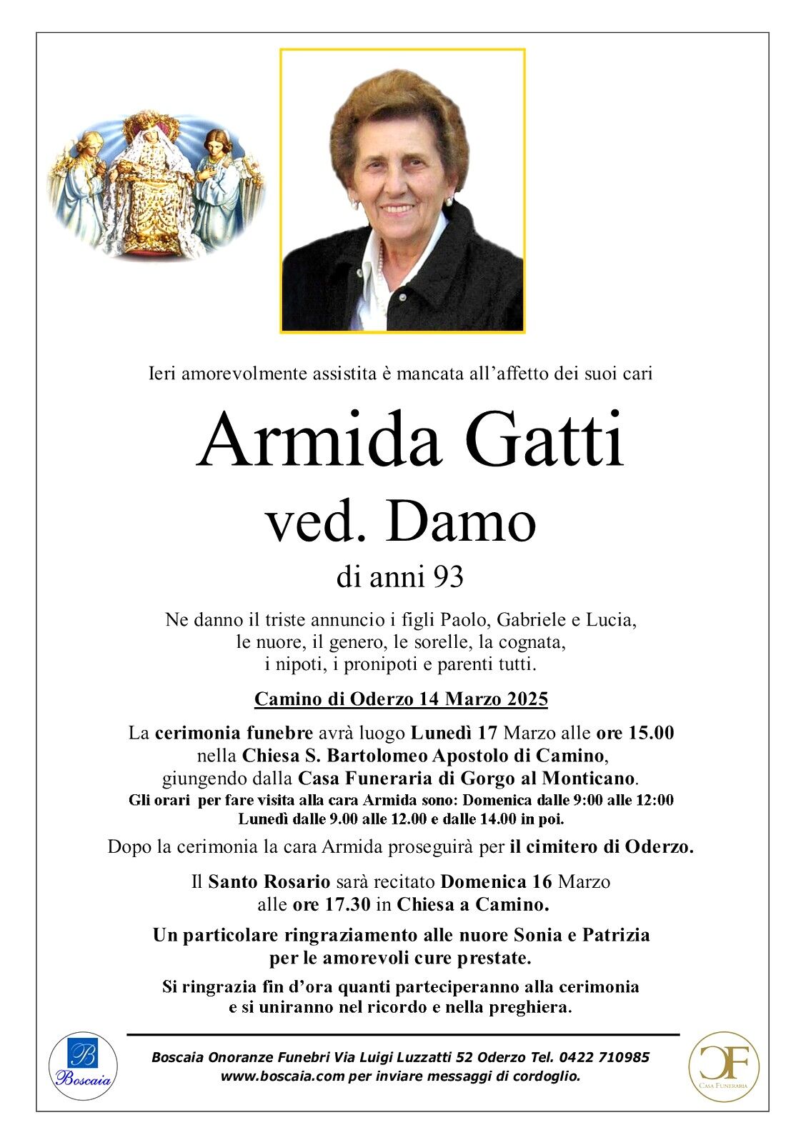 ARMIDA GATTI VED.DAMO ODERZO